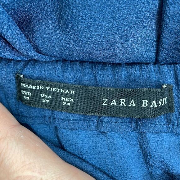 Zara Basics Dark Blue A line skirt size XS - Picture 9 of 11